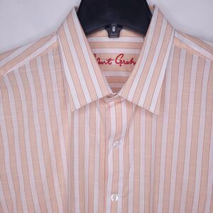 Robert Graham Shirt Mens Large Striped Red, White Classic Fit Cotton